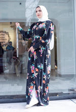 Load image into Gallery viewer, Black, Colored Flowers Dress