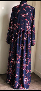 Plus Size Navy Blue, Red Flowers