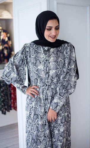Grey Snake Print Dress