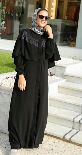 Raffle Black Abaya