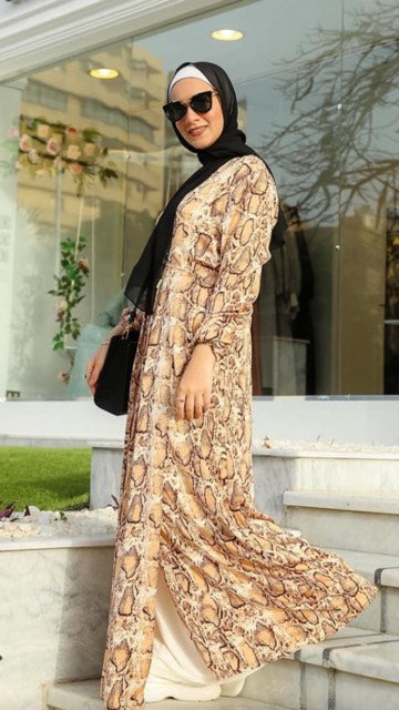Snake Print Dress – Oriental Modesty Fashion