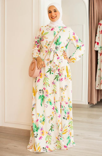 White Floral Spring Dress