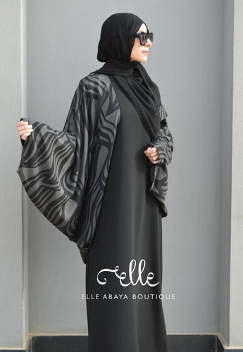 Grey Creative Arms Abaya