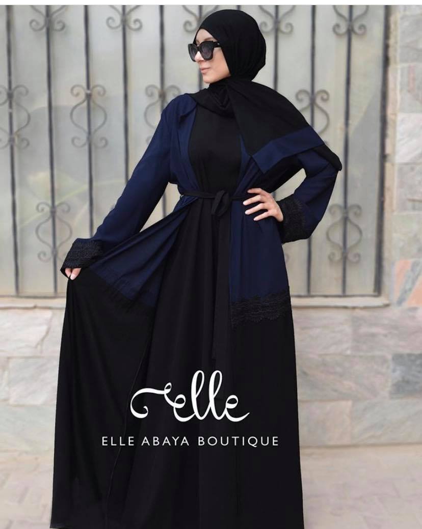 Elegant Abaya- Navy Blue