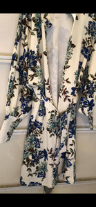 White, Colored Flowers Cardigan